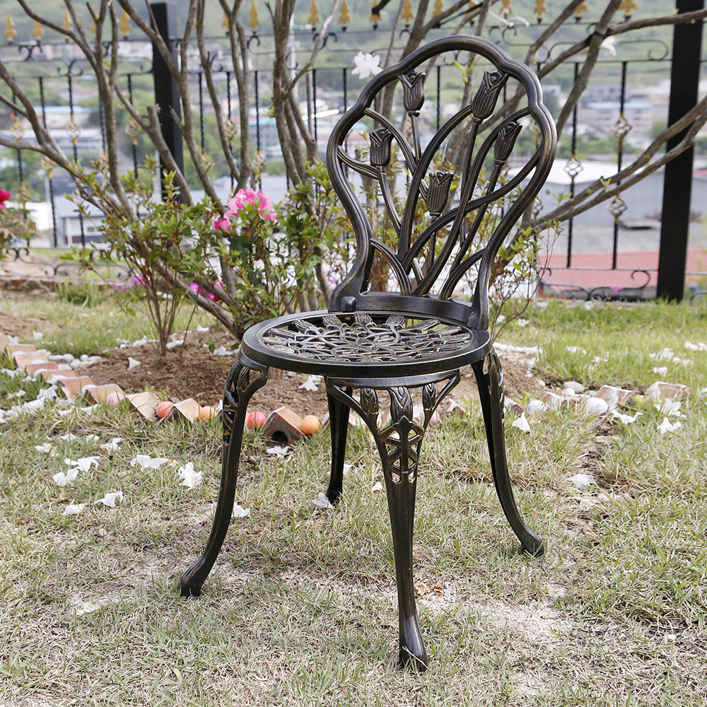 알루미늄 튤립 주물 체어 야외의자 카페 실외 업소용 라운지 식당 의자 CGP