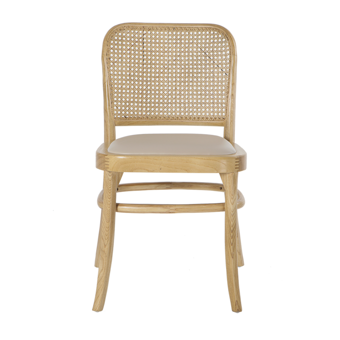 플라디아 가죽 쿠션 체어 원목의자 라탄 카페 인테리어 업소용 식당 의자 CGP