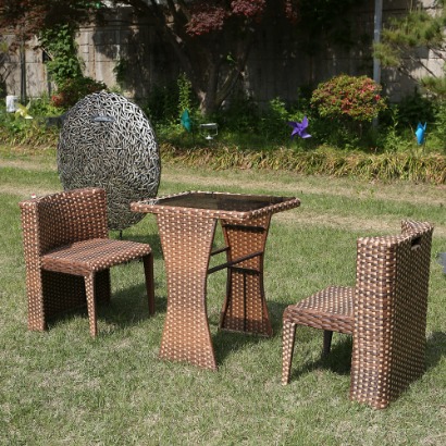 커플 사각 세트 라탄의자 카페 베란다 라운지 야외 인테리어 의자 체어 CGP